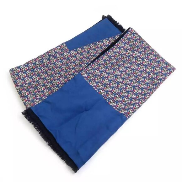 Auth HERMES Scarf Shawl Blue/Navy/Multicolor Silk/Angola - e60079a - Picture 2 of 8